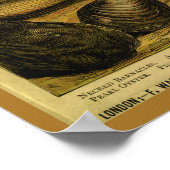 ヴィンテージシーシェルオイスターホタテプリント ポスター (角)