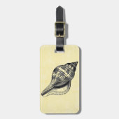 ヴィンテージシーシェルオンクリーム ラゲッジタグ (正面縦)