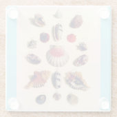 ヴィンテージシーシェルコレクションライトブルー ガラスコースター (裏面)