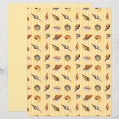 ヴィンテージシーシェルスクラップブック紙サンドストライプ (正面/裏面)