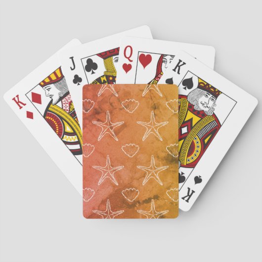 ヴィンテージシーシェルスケッチパターン トランプ (裏面)