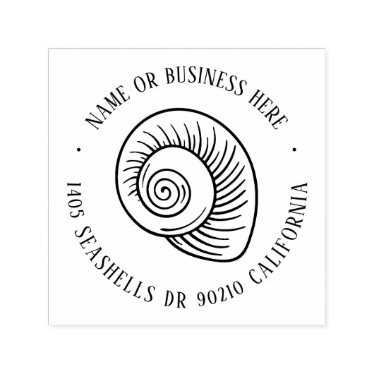 ヴィンテージシーシェルズサマービーチ名差出人住所 セルフインキングスタンプ (デザイン)