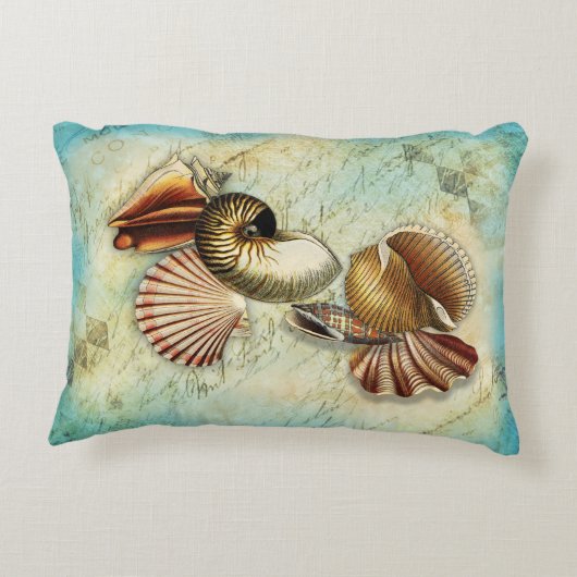 ヴィンテージシーシェルズシーショアアクセントピロー アクセントクッション (裏面)