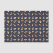 ヴィンテージシーシェルデコペティッシュペーパーネイビー 薄葉紙 (正面)