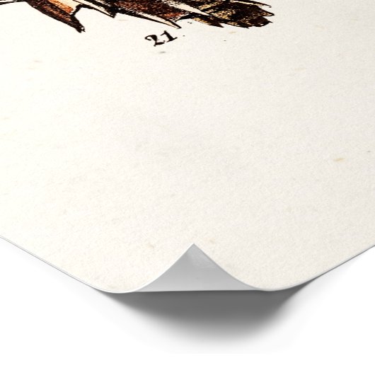 ヴィンテージシーシェルパーソナライズされたレトロオーガーシェル ポスター (角)