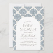 ヴィンテージシーシェルビーチベビーシャワー 招待状 (正面)