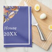 ヴィンテージシーシェルファミリービーチハウスキッチンタオル キッチンタオル (四つ折り)