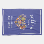 ヴィンテージシーシェルファミリービーチハウスキッチンタオル キッチンタオル (横)