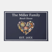 ヴィンテージシーシェルファミリービーチハウスドゥオーマット ドアマット (正面)