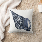 ヴィンテージシーシェルブルーピロー クッション (ブランケット)