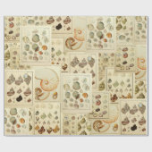ヴィンテージシーシェルラップ（デコページまたはギフトラップ） ラッピングペーパー (フラット)