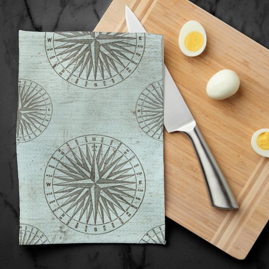 ヴィンテージシーシャンティ | Steampunk Compass Ephemera キッチンタオル