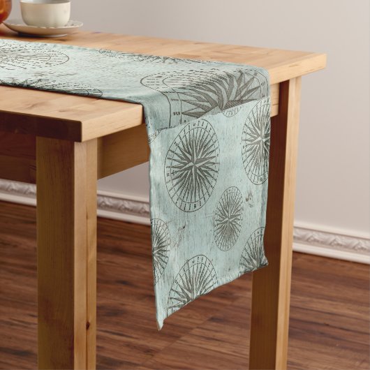 ヴィンテージシーシャンティ | Steampunk Compass Ephemera ショートテーブルランナー (インサイチュ)