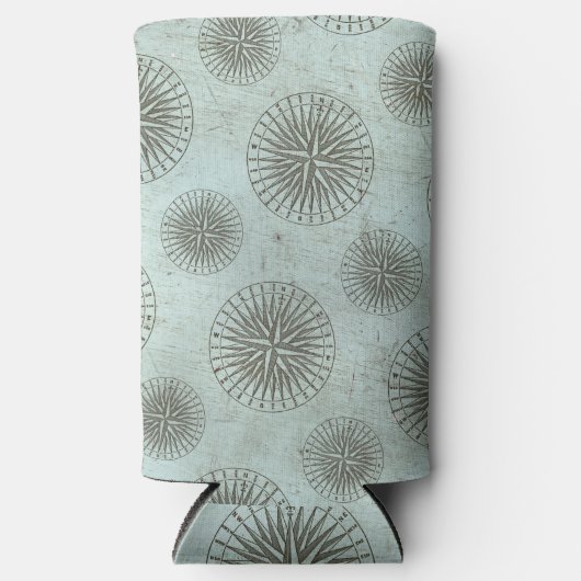 ヴィンテージシーシャンティ | Steampunk Compass Ephemera スリム缶クーラー (正面)