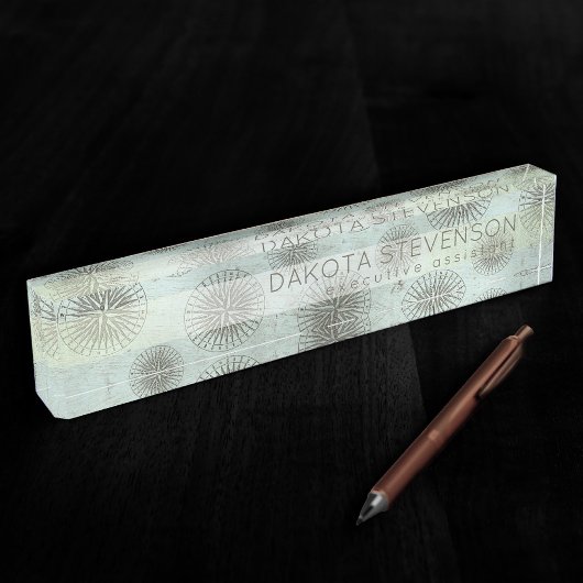 ヴィンテージシーシャンティ | Steampunk Compass Ephemera デスクネームプレート