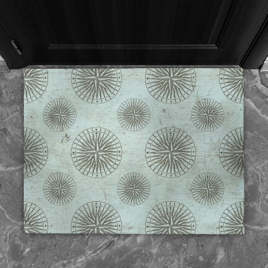 ヴィンテージシーシャンティ | Steampunk Compass Ephemera ドアマット