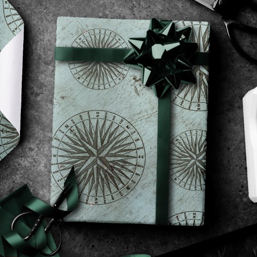 ヴィンテージシーシャンティ | Steampunk Compass Ephemera ラッピングペーパー
