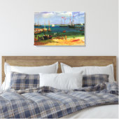 ヴィンテージシースケープナッサウ港バイビエルシュタット キャンバスプリント (インサイチュ (寝室))