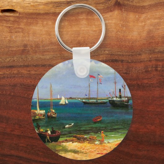 ヴィンテージシースケープナッサウ港バイビエルシュタット キーホルダー (正面)
