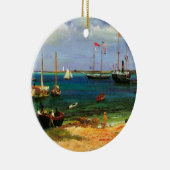ヴィンテージシースケープナッサウ港バイビエルシュタット セラミックオーナメント (右)