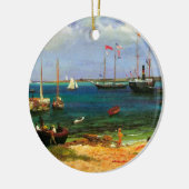 ヴィンテージシースケープナッサウ港バイビエルシュタット セラミックオーナメント (左)
