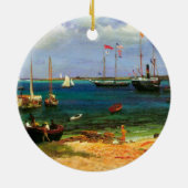 ヴィンテージシースケープナッサウ港バイビエルシュタット セラミックオーナメント (裏面)