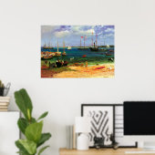 ヴィンテージシースケープナッサウ港バイビエルシュタット ポスター (ホームオフィス)