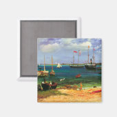 ヴィンテージシースケープナッサウ港バイビエルシュタット マグネット (正面/裏面)