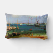 ヴィンテージシースケープナッサウ港バイビエルシュタット ランバークッション (裏面)