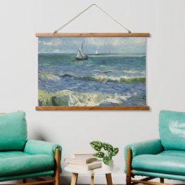 ヴィンテージシースケープLes Saintes-Maries-de-la-Mer付近 吊り下げ型タペストリー