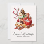 ヴィンテージシーズングリーティングジンジャーブレッドクリスマス シーズンカード (正面)