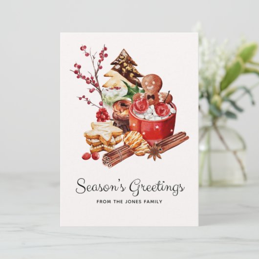 ヴィンテージシーズングリーティングジンジャーブレッドクリスマス シーズンカード (スタンド正面)