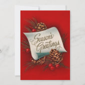 ヴィンテージシーズングリーティングレトロカスタムクリスマス シーズンカード (正面)