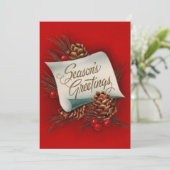 ヴィンテージシーズングリーティングレトロカスタムクリスマス シーズンカード (スタンド正面)