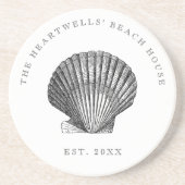 ヴィンテージシーセルイラストレーションネームビーチハウス コースター (正面)