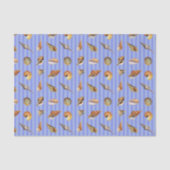 ヴィンテージシーセルティッシュペーパーペリウィンクルストライプ 薄葉紙 (正面)