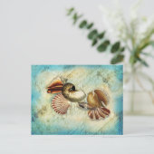 ヴィンテージシーセル海ブルー ポストカード (スタンド正面)