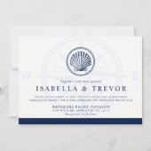 ヴィンテージシーセル |航海のテーマ結婚ズ 招待状 (正面)