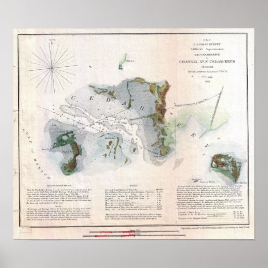 ヴィンテージシーダー鍵諸島フロリダコースト ポスター (正面)