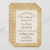 ヴィンテージシートミュージカル結婚の 招待状 (正面/裏面)