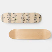 ヴィンテージシートミュージックスコア白黒ノート スケートボード (横)