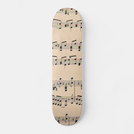 ヴィンテージシートミュージックスコア白黒ノート スケートボード (正面)