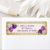 ヴィンテージシートミュージックパープルバラ住所 シール (インサイチュ)