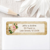 ヴィンテージシートミュージックピンクローズ住所 シール (インサイチュ)