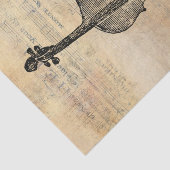 ヴィンテージシート上のチェロの音楽ラインスケッチ 薄葉紙 (詳細)