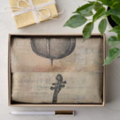 ヴィンテージシート上のチェロの音楽ラインスケッチ 薄葉紙 (ギフト)