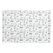 ヴィンテージシート音楽とピンクの牡丹ワイルドフラワー 枕カバー (裏面)