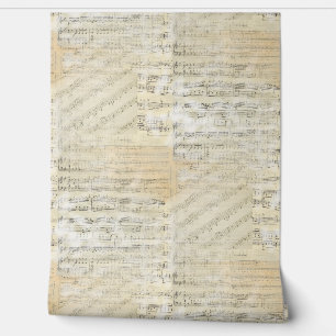 ヴィンテージシート音楽コラージュクリーム壁紙 壁紙