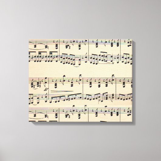 ヴィンテージシート音楽スコアノート キャンバスプリント (正面)