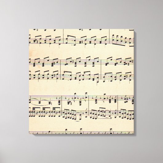 ヴィンテージシート音楽スコアノート キャンバスプリント (正面)